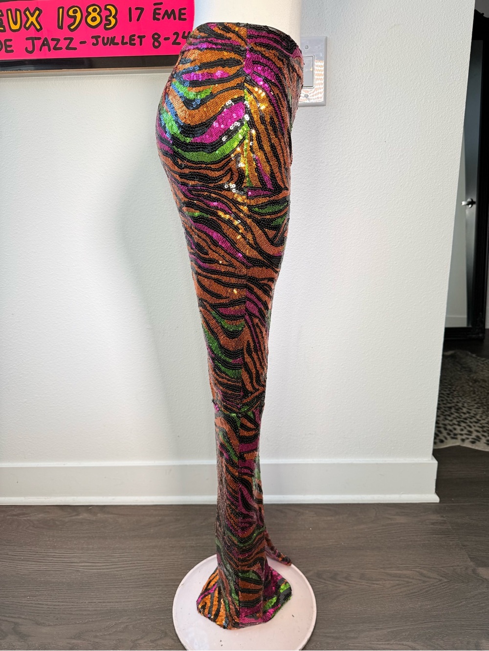 Dundas X Revolve Jerry Flare Pant Sequin Zebra XXS NWT - Picture 6 of 13